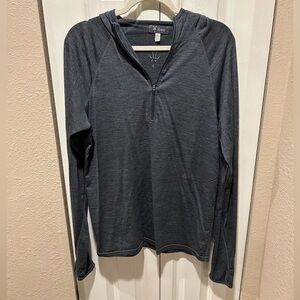 Ibex Merino Wool 100% Half Zip Hoodie Men’s Gray , size Large